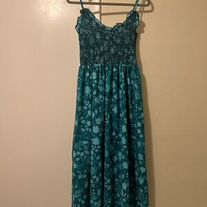 Floral Teal Maxi Dress